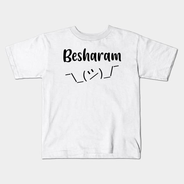 Besharam Hindi Saying or Slogan Meme Kids T-Shirt by alltheprints